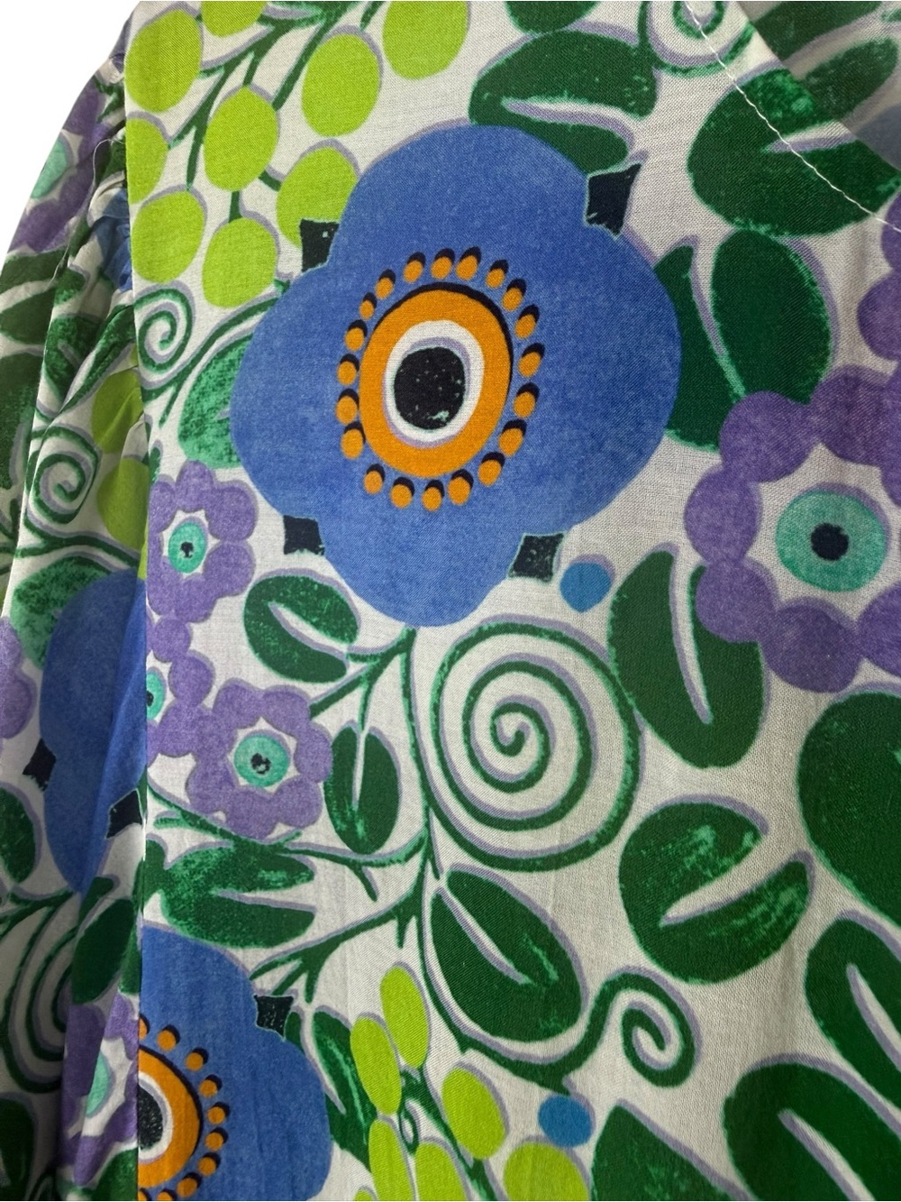 RHODE Violet Dress Wisteria Aura Blossom Floral Organic Cotton Blend Medium - Picture 7 of 11